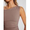 imageTrendy Queen Womens Summer Off The Shoulder Tops Going Out T Shirts Crop Tank Top Fashion Clothes Spring Outfits 2025Coffee Grey