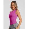 imageTrendy Queen Womens Summer Off The Shoulder Tops Going Out T Shirts Crop Tank Top Fashion Clothes Spring Outfits 2025Hot Pink