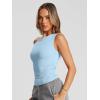 imageTrendy Queen Womens Summer Off The Shoulder Tops Going Out T Shirts Crop Tank Top Fashion Clothes Spring Outfits 2025Light Blue