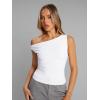 imageTrendy Queen Womens Summer Off The Shoulder Tops Going Out T Shirts Crop Tank Top Fashion Clothes Spring Outfits 2025White
