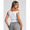 imageTrendy Queen Womens Summer Off The Shoulder Tops Going Out T Shirts Crop Tank Top Fashion Clothes Spring Outfits 2025White