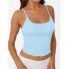 imageTrendy Queen Womens Summer Tank Tops Double Lined Going Out Teen Girls Y2k Sleeveless Backless 2025 Workout Cami AdjustableLightblue