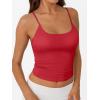 imageTrendy Queen Womens Summer Tank Tops Double Lined Going Out Teen Girls Y2k Sleeveless Backless 2025 Workout Cami AdjustableRed