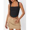 imageTrendy Queen Womens Summer Tank Tops Going Out Crop Shirts Square Neck Cute Y2k Fashion Clothes Spring Outfits 2025Black