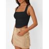 imageTrendy Queen Womens Summer Tank Tops Going Out Crop Shirts Square Neck Cute Y2k Fashion Clothes Spring Outfits 2025Black