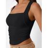 imageTrendy Queen Womens Summer Tank Tops Going Out Crop Shirts Square Neck Cute Y2k Fashion Clothes Spring Outfits 2025Black