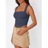 imageTrendy Queen Womens Summer Tank Tops Going Out Crop Shirts Square Neck Cute Y2k Fashion Clothes Spring Outfits 2025Navy