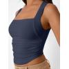 imageTrendy Queen Womens Summer Tank Tops Going Out Crop Shirts Square Neck Cute Y2k Fashion Clothes Spring Outfits 2025Navy