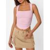 imageTrendy Queen Womens Summer Tank Tops Going Out Crop Shirts Square Neck Cute Y2k Fashion Clothes Spring Outfits 2025Pink