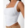 imageTrendy Queen Womens Summer Tank Tops Going Out Crop Shirts Square Neck Cute Y2k Fashion Clothes Spring Outfits 2025White