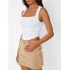 imageTrendy Queen Womens Summer Tank Tops Going Out Crop Shirts Square Neck Cute Y2k Fashion Clothes Spring Outfits 2025White