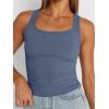 imageTrendy Queen Womens Summer Tank Tops Square Neck Ribbed Sleeveless Basic Crop Going Out Slim Fitted Y2k Clothes 2025Haze Blue