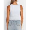 imageTrendy Queen Womens Summer Tank Tops Square Neck Ribbed Sleeveless Basic Crop Going Out Slim Fitted Y2k Clothes 2025White