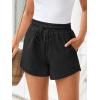 imageTrendy Queen Womens Sweat Shorts Casual Summer Comfy Lounge Athletic Clothes Elastic Cotton RunningBlack