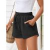 imageTrendy Queen Womens Sweat Shorts Casual Summer Comfy Lounge Athletic Clothes Elastic Cotton RunningBlackgrey