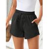 imageTrendy Queen Womens Sweat Shorts Casual Summer Comfy Lounge Athletic Clothes Elastic Cotton RunningBlackgrey