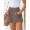 imageTrendy Queen Womens Sweat Shorts Casual Summer Comfy Lounge Athletic Clothes Elastic Cotton RunningCoffee