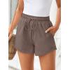 imageTrendy Queen Womens Sweat Shorts Casual Summer Comfy Lounge Athletic Clothes Elastic Cotton RunningCoffee