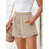 imageTrendy Queen Womens Sweat Shorts Casual Summer Comfy Lounge Athletic Clothes Elastic Cotton RunningKhaki