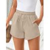 imageTrendy Queen Womens Sweat Shorts Casual Summer Comfy Lounge Athletic Clothes Elastic Cotton RunningKhaki