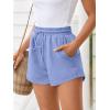 imageTrendy Queen Womens Sweat Shorts Casual Summer Comfy Lounge Athletic Clothes Elastic Cotton RunningLightblue