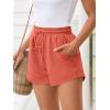 imageTrendy Queen Womens Sweat Shorts Casual Summer Comfy Lounge Athletic Clothes Elastic Cotton RunningOrange