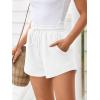 imageTrendy Queen Womens Sweat Shorts Casual Summer Comfy Lounge Athletic Clothes Elastic Cotton RunningWhite