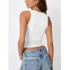 imageTrendy Queen Womens Tank Summer Tops Workout Sleeveless Shirts Going Out Spring Beach Vacation Oufits Fashion ClothesWhite