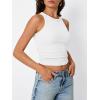 imageTrendy Queen Womens Tank Summer Tops Workout Sleeveless Shirts Going Out Spring Beach Vacation Oufits Fashion ClothesWhite