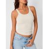 imageTrendy Queen Womens Tank Tops Crop Camisole Summer Fashion Sleeveless Ribbed Workout Basic Going Out Gym Spring Clothes 2025Beige