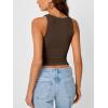 imageTrendy Queen Womens Tank Tops Crop Camisole Summer Fashion Sleeveless Ribbed Workout Basic Going Out Gym Spring Clothes 2025Brown