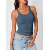 imageTrendy Queen Womens Tank Tops Crop Camisole Summer Fashion Sleeveless Ribbed Workout Basic Going Out Gym Spring Clothes 2025Darkblue