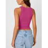 imageTrendy Queen Womens Tank Tops Crop Camisole Summer Fashion Sleeveless Ribbed Workout Basic Going Out Gym Spring Clothes 2025Hot Pink