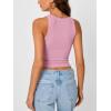 imageTrendy Queen Womens Tank Tops Crop Camisole Summer Fashion Sleeveless Ribbed Workout Basic Going Out Gym Spring Clothes 2025Pink