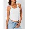 imageTrendy Queen Womens Tank Tops Crop Camisole Summer Fashion Sleeveless Ribbed Workout Basic Going Out Gym Spring Clothes 2025White