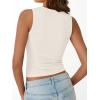 imageTrendy Queen Womens Tank Tops Summer Fashion 2025 Workout Ribbed Sleeveless High Neck Beach Vacation Oufits ClothesBeige