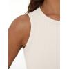 imageTrendy Queen Womens Tank Tops Summer Fashion 2025 Workout Ribbed Sleeveless High Neck Beach Vacation Oufits ClothesBeige