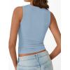 imageTrendy Queen Womens Tank Tops Summer Fashion 2025 Workout Ribbed Sleeveless High Neck Beach Vacation Oufits ClothesBlue