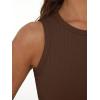 imageTrendy Queen Womens Tank Tops Summer Fashion 2025 Workout Ribbed Sleeveless High Neck Beach Vacation Oufits ClothesBrown