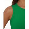 imageTrendy Queen Womens Tank Tops Summer Fashion 2025 Workout Ribbed Sleeveless High Neck Beach Vacation Oufits ClothesGreen