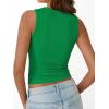 imageTrendy Queen Womens Tank Tops Summer Fashion 2025 Workout Ribbed Sleeveless High Neck Beach Vacation Oufits ClothesGreen