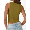 imageTrendy Queen Womens Tank Tops Summer Fashion 2025 Workout Ribbed Sleeveless High Neck Beach Vacation Oufits ClothesOlivegreen