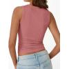 imageTrendy Queen Womens Tank Tops Summer Fashion 2025 Workout Ribbed Sleeveless High Neck Beach Vacation Oufits ClothesPink