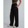 imageTrendy Queen Womens Wide Leg Pants Sweatpants Comfy Lounge Baggy Flowy Ribbed Pajama Pants Fall Fashion Clothes Outfits 2025Black