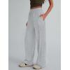 imageTrendy Queen Womens Wide Leg Pants Sweatpants Comfy Lounge Baggy Flowy Ribbed Pajama Pants Fall Fashion Clothes Outfits 2025Grey