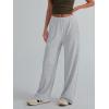 imageTrendy Queen Womens Wide Leg Pants Sweatpants Comfy Lounge Baggy Flowy Ribbed Pajama Pants Fall Fashion Clothes Outfits 2025Grey