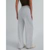 imageTrendy Queen Womens Wide Leg Pants Sweatpants Comfy Lounge Baggy Flowy Ribbed Pajama Pants Fall Fashion Clothes Outfits 2025Grey