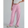 imageTrendy Queen Womens Wide Leg Pants Sweatpants Comfy Lounge Baggy Flowy Ribbed Pajama Pants Fall Fashion Clothes Outfits 2025Pink
