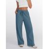 imageTrendy Queen Womens Wide Leg Sweatpants High Waisted Baggy Lounge Pants Drawstring Athletic Flared Joggers with PocketsHazeblue