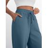 imageTrendy Queen Womens Wide Leg Sweatpants High Waisted Baggy Lounge Pants Drawstring Athletic Flared Joggers with PocketsHazeblue